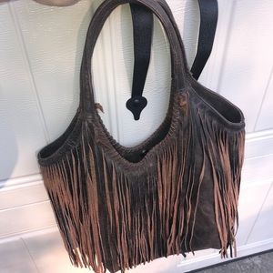 Jennifer Haley fringe shopper bag